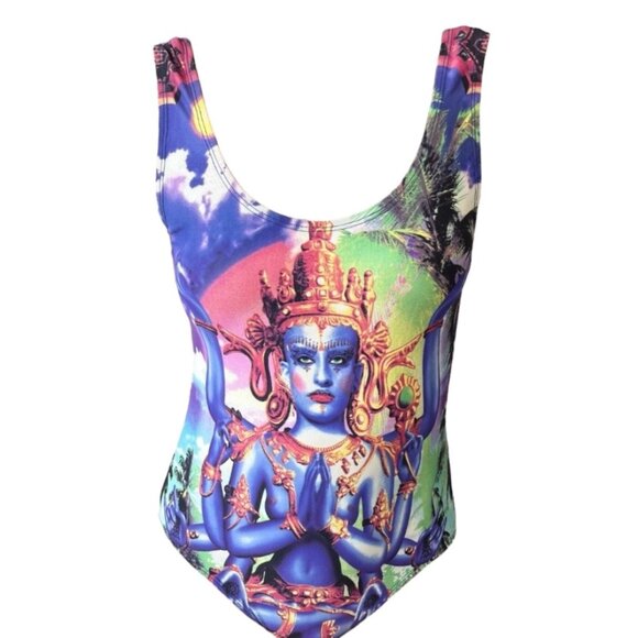 Jean Paul Gaultier Other - Jean Paul GAULTIER Vintage Logo Swimwear #M One-piece Nylon Multicolor [101732]
